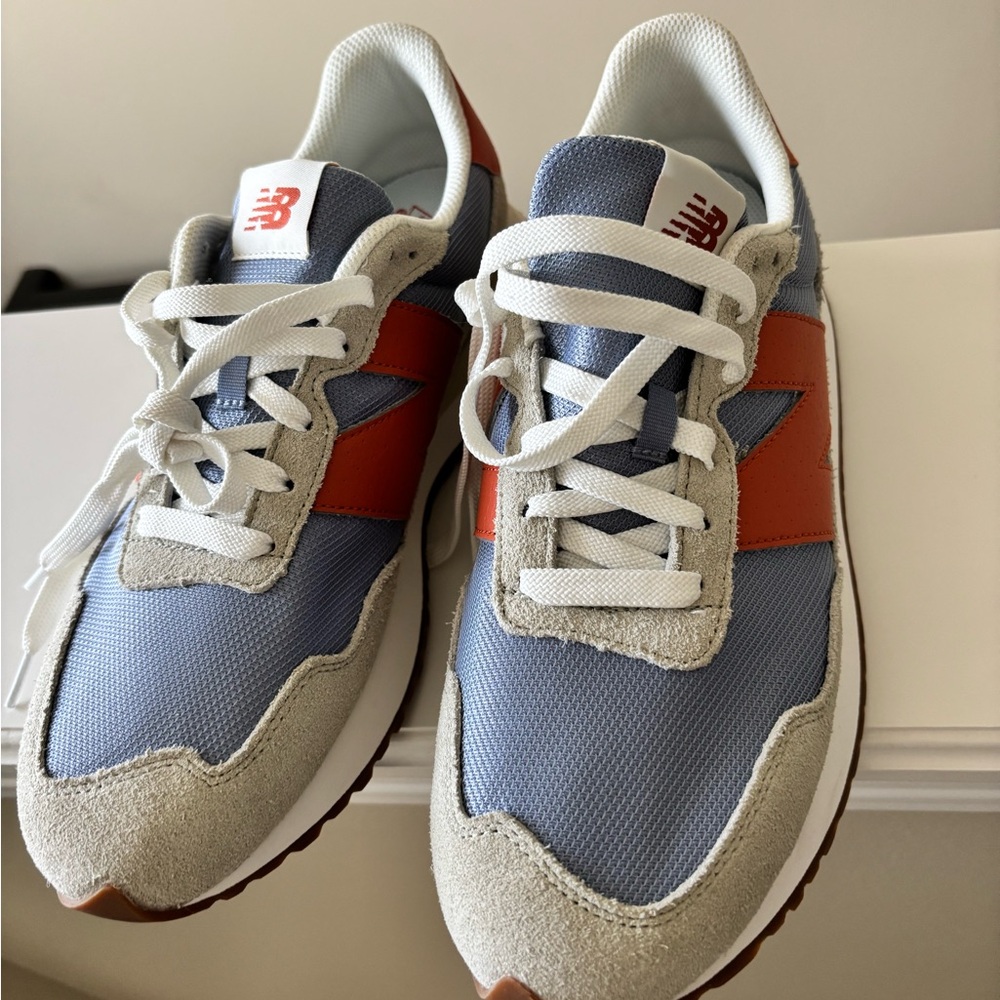 New Balance 237 Sky Blue and Rust Sneakers